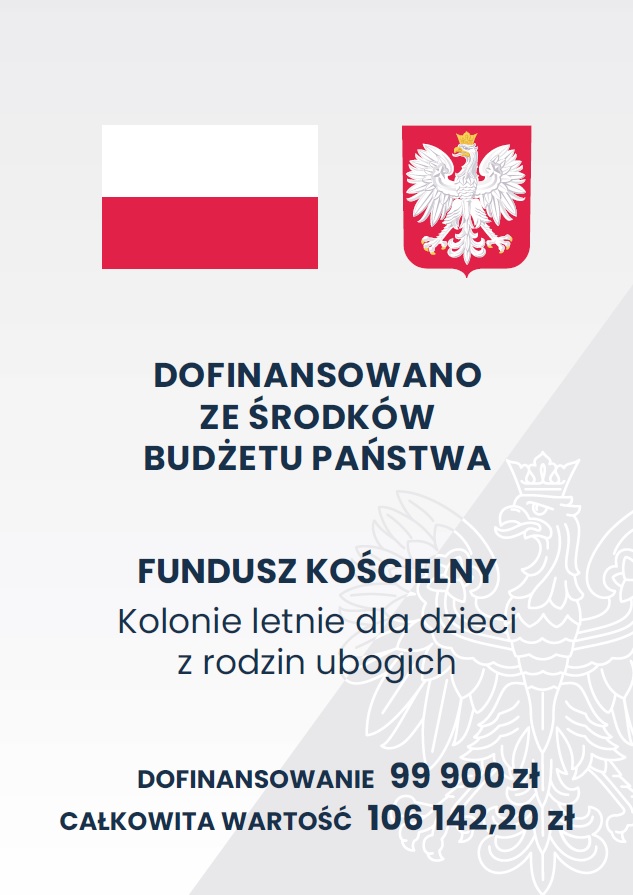 Plakat informacyjny Dofinansowano ze środków Budżetu Państwa